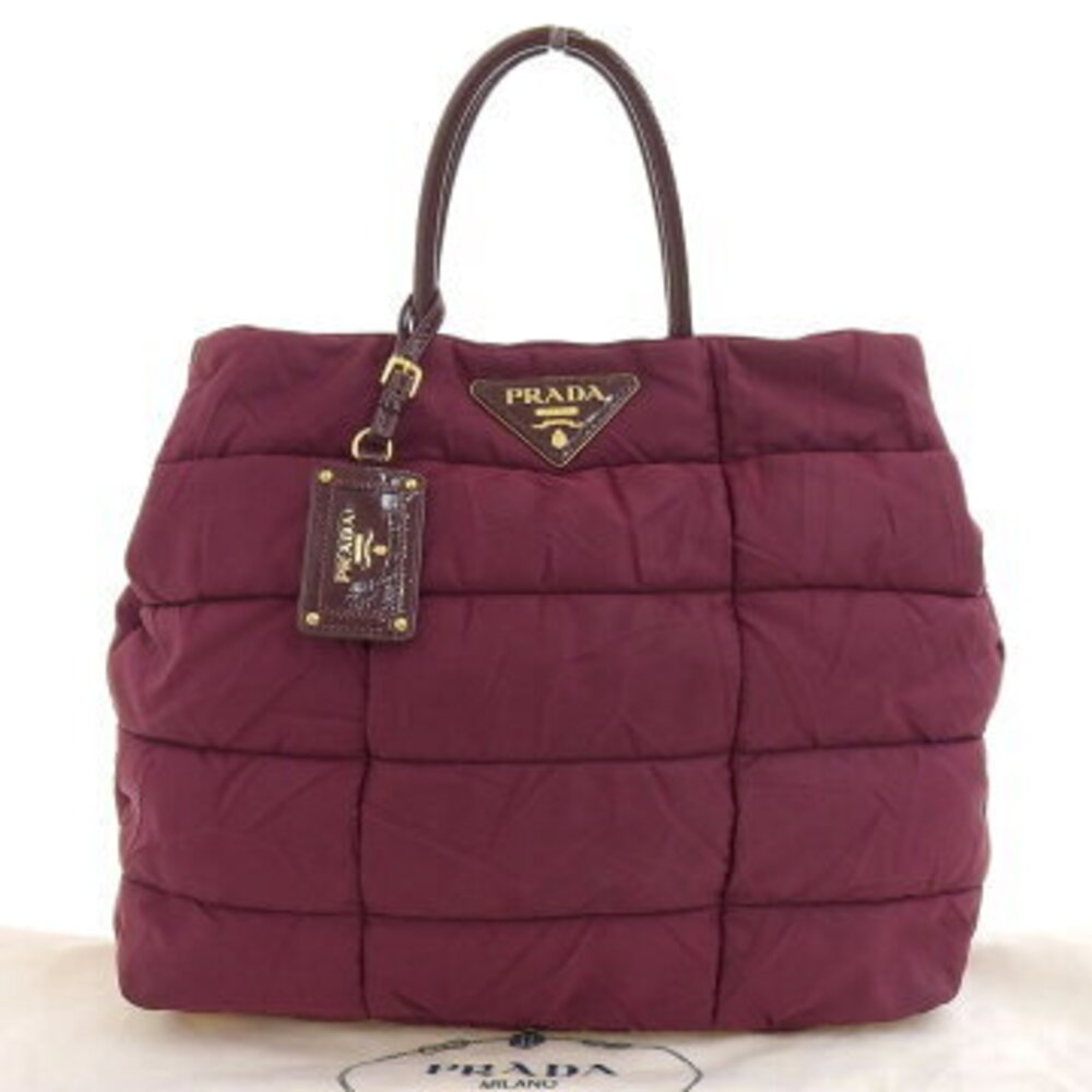 Prada Crispy Handbag Bordeaux Red Quilted